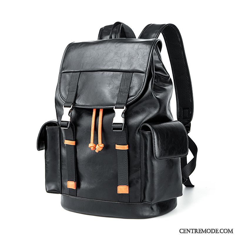 Sac À Dos Homme Simple Sac D'ordinateur Portable Loisir Créatif Personnalité Mode Noir