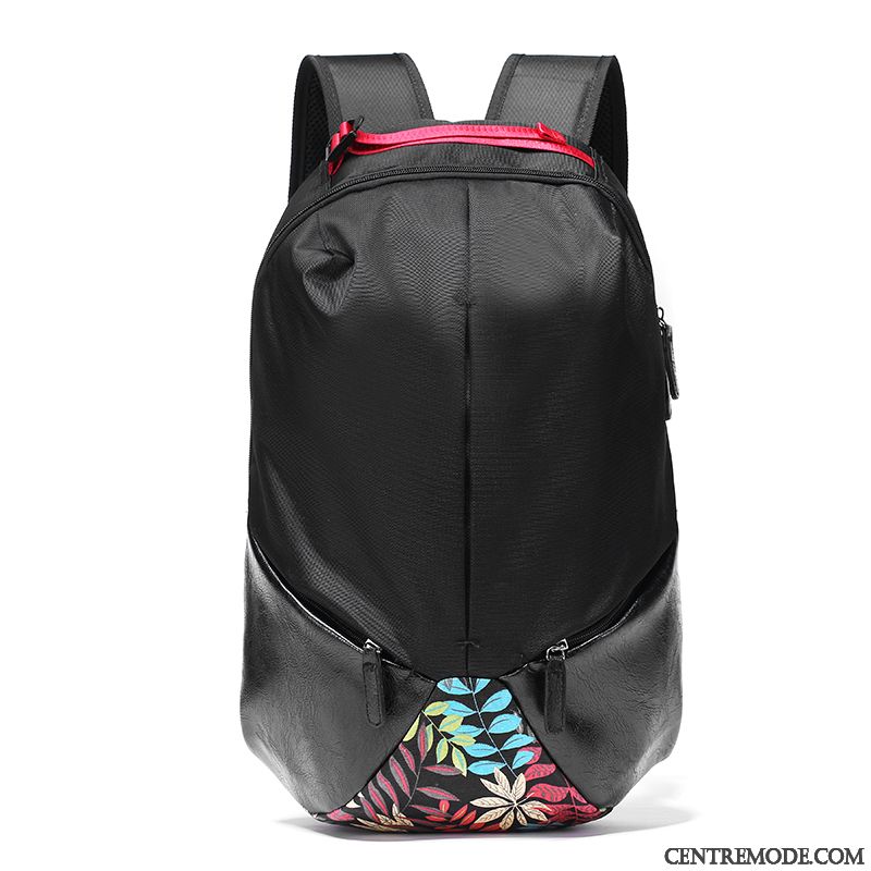 Sac À Dos Homme Toile Simple Tendance Loisir De Plein Air Étudiant Noir