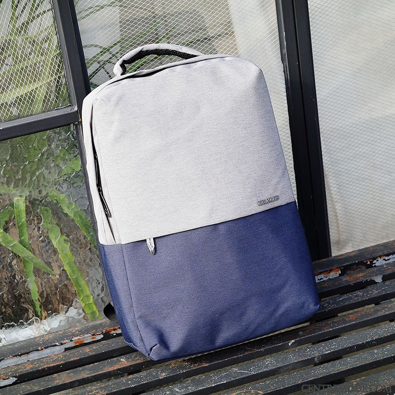 Sac À Dos Homme Étudiant Mode Cartable École Secondaire Tendance Entreprise Bleu