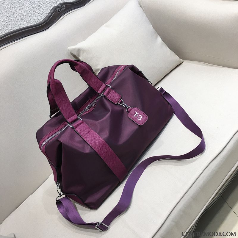 Sac À Dos Randonnée Femme Grande Capacité Voyage Mode Tourisme All-match Simple Rouge Violet