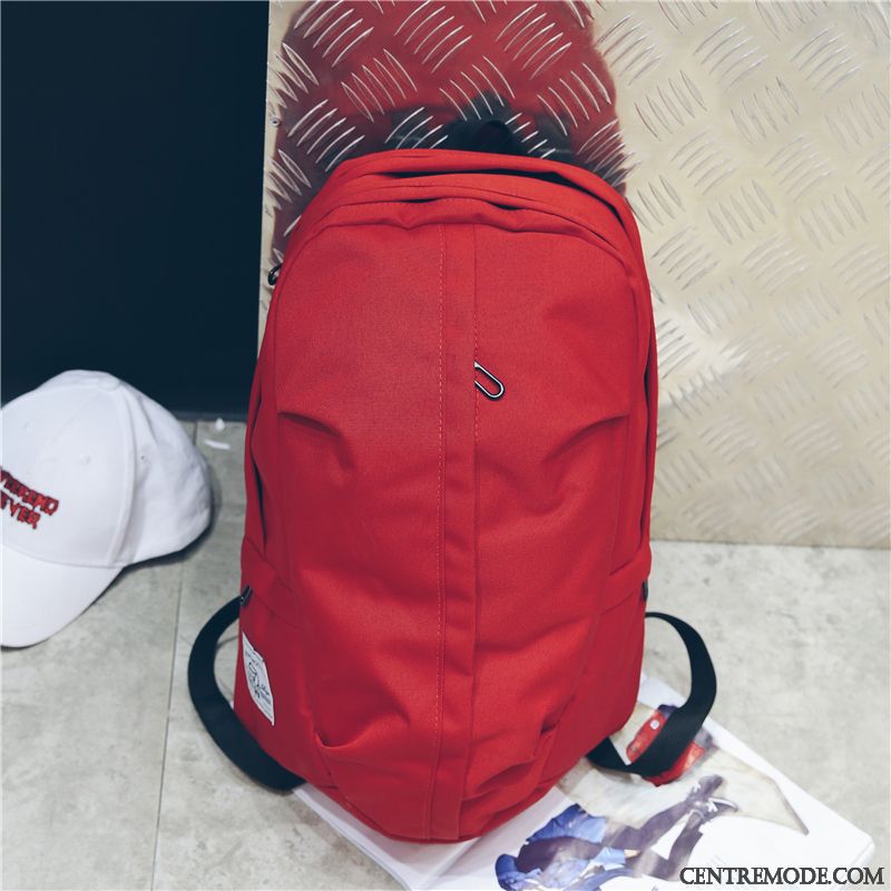 Sac À Dos Randonnée Femme Loisir Homme Cartable All-match Étudiant Tendance Rouge