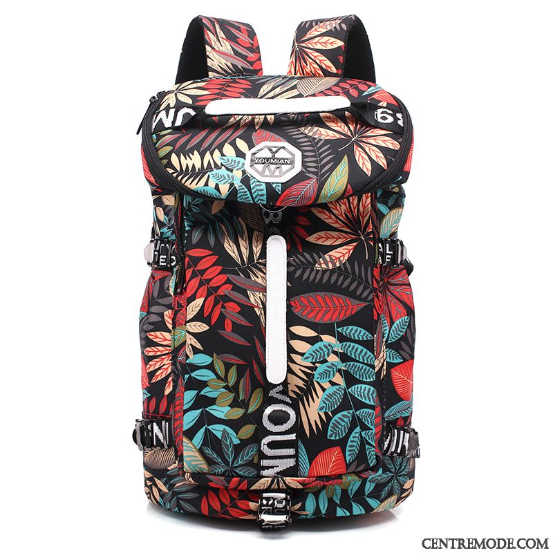 Sac À Dos Randonnée Femme Sport Sacs À Dos Milieu Cartable Toile Homme Rouge