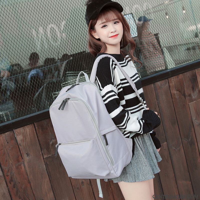 Sac À Dos Randonnée Femme Voyage All-match Lumière Grande Capacité Loisir Cartable Gris Clair