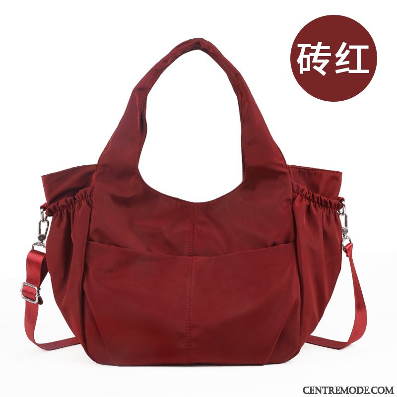 Sac À Dos Randonnée Femme Étanche Voyage Loisir Portable Nylon Mode Rouge