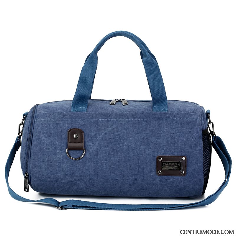 Sac À Dos Randonnée Homme Bagage Toile Loisir Portable Femme Sacs À Bandoulière Bleu