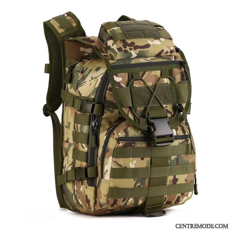 Sac À Dos Randonnée Homme Grande Capacité Camouflage De Plein Air Voyage Les Fanatiques Militaires Étanche Vert