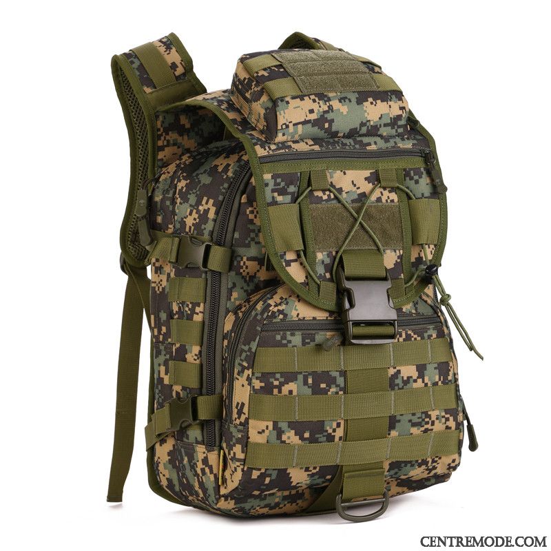 Sac À Dos Randonnée Homme Grande Capacité Camouflage De Plein Air Voyage Les Fanatiques Militaires Étanche Vert