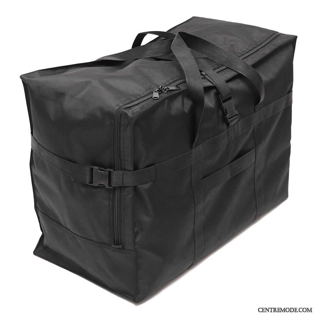 Sac À Dos Randonnée Homme Grande Capacité Plier Bagage Voyage Étanche Tissu Oxford Noir