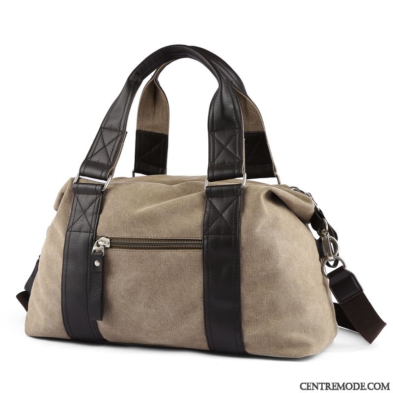 Sac À Dos Randonnée Homme Sac De Messager Rétro Loisir Tendance Sacs À Bandoulière Portable Gris