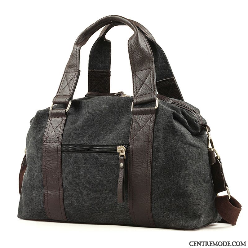 Sac À Dos Randonnée Homme Sac De Messager Rétro Loisir Tendance Sacs À Bandoulière Portable Gris