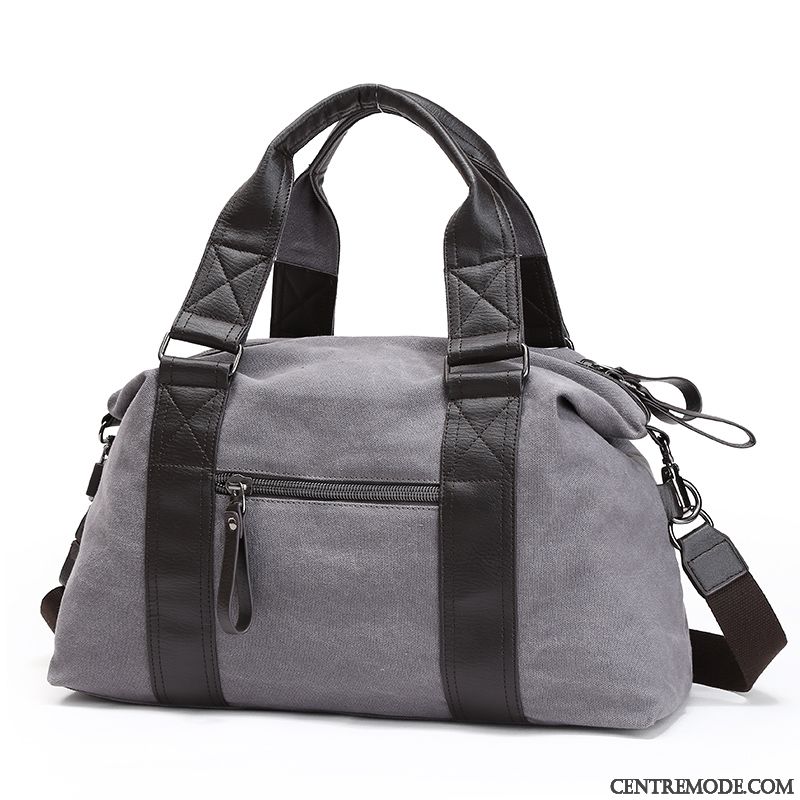 Sac À Dos Randonnée Homme Sac De Messager Rétro Loisir Tendance Sacs À Bandoulière Portable Gris