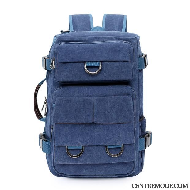 Sac À Dos Randonnée Homme Sac À Main Sport Toile Personnalité Tissu Cartable Vert