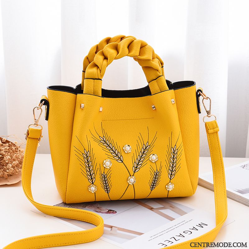 Sac À Main Femme All-match Maman Le Nouveau Âge Moyen Mode Grande Capacité Jaune