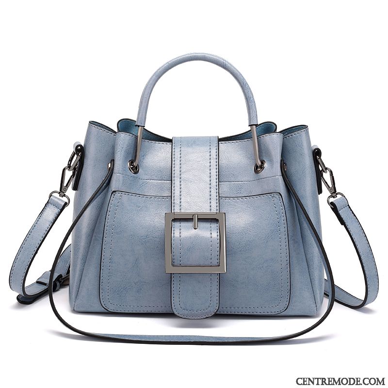 Sac À Main Femme Cuir Véritable Personnalité Sac De Messager Mode All-match Le Nouveau Gris