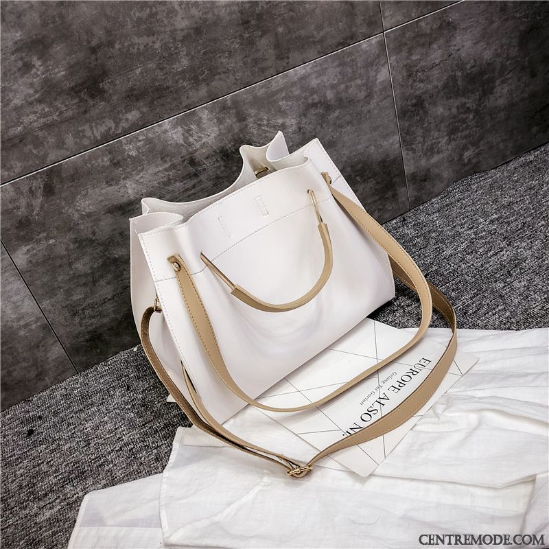 Sac À Main Femme Gros Sac Tendance Europe Grande Capacité Le Nouveau L'automne Blanc