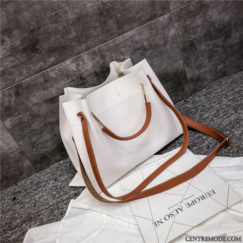 Sac À Main Femme Gros Sac Tendance Europe Grande Capacité Le Nouveau L'automne Blanc