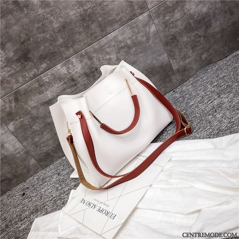 Sac À Main Femme Gros Sac Tendance Europe Grande Capacité Le Nouveau L'automne Blanc