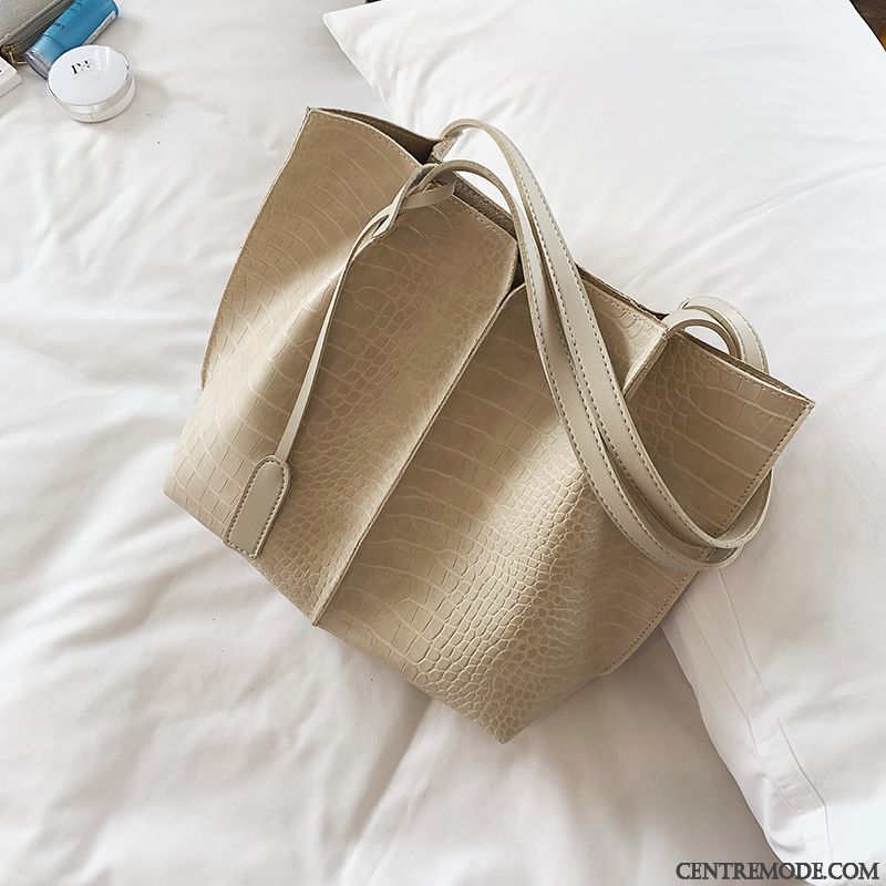 Sac À Main Femme Mode Achats Le Nouveau Texture Grande Capacité Simple Noir