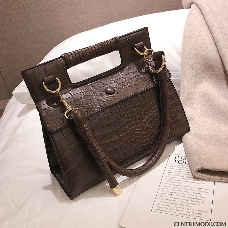 Sac À Main Femme Mode Crocodile Modèle Le Nouveau All-match Petit Rétro