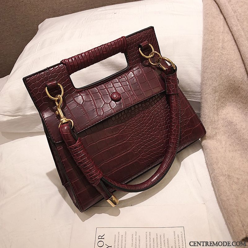 Sac À Main Femme Mode Crocodile Modèle Le Nouveau All-match Petit Rétro