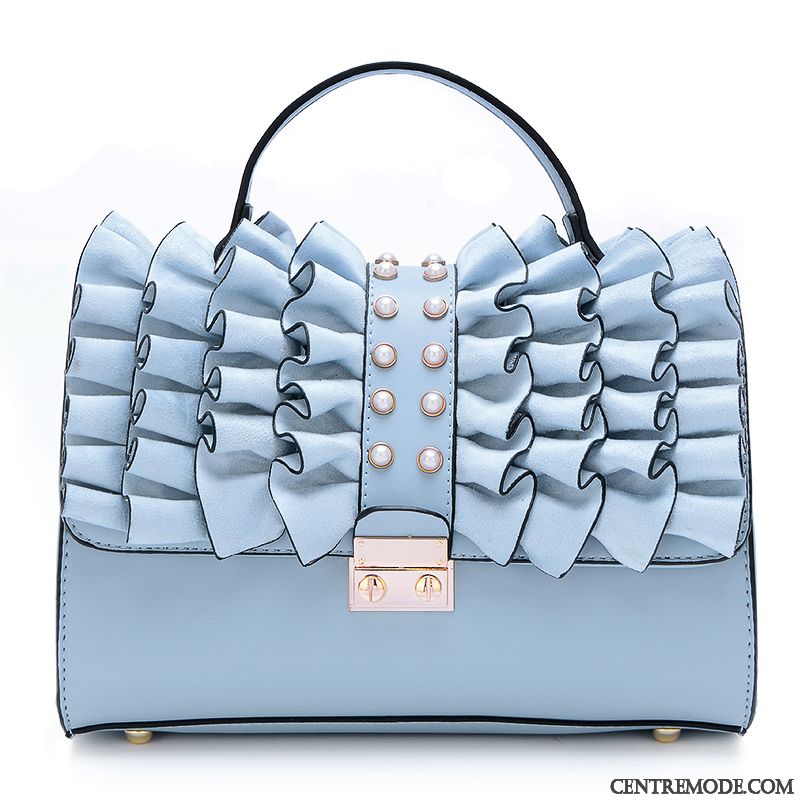 Sac À Main Femme Mode Tendance Petit Le Nouveau Tempérament Portable Bleu Clair