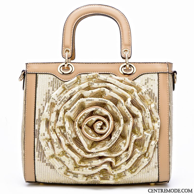 Sac À Main Femme Paillettes Le Nouveau Portable All-match Sac De Messager Fleurs Vert