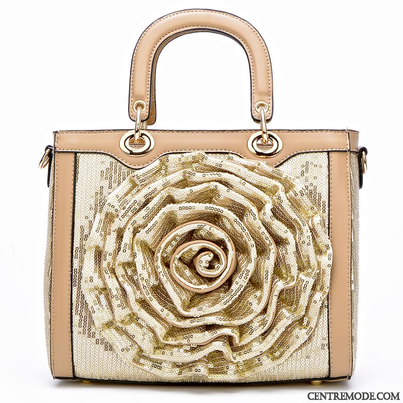 Sac À Main Femme Paillettes Le Nouveau Portable All-match Sac De Messager Fleurs Vert