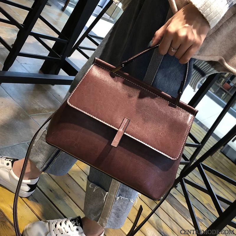 Sac À Main Femme Sac De Messager Le Nouveau Tempérament Tendance Cuir Véritable Mode