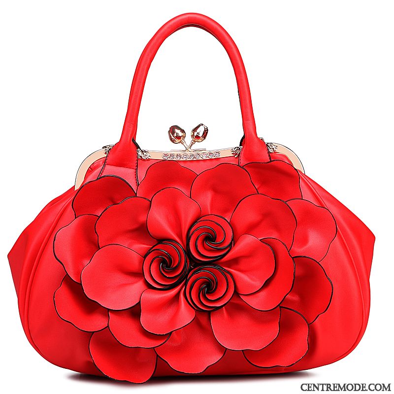 Sac À Main Femme Sac De Messager Printemps Le Nouveau Dames Mode Fleurs Noir