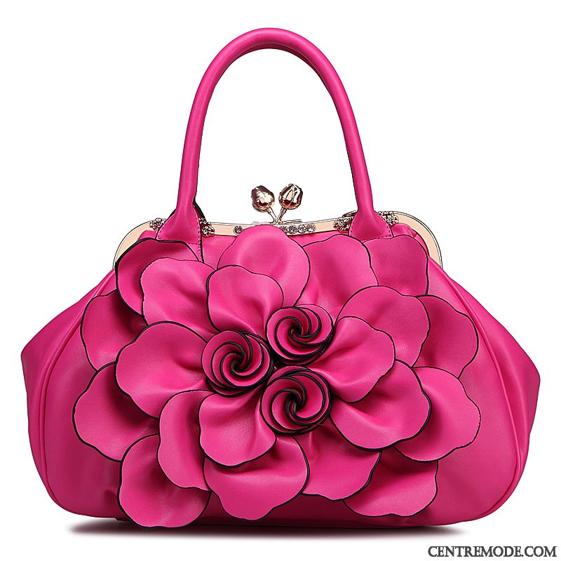 Sac À Main Femme Sac De Messager Printemps Le Nouveau Dames Mode Fleurs Noir