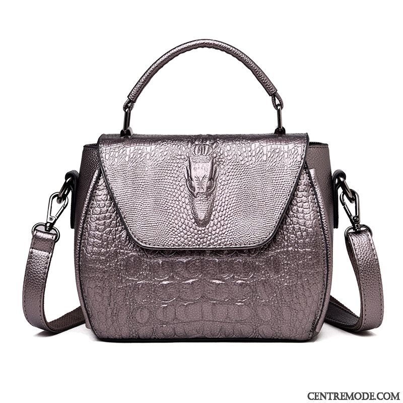 Sac À Main Femme Été Simple All-match Crocodile Modèle Mode Petit Or