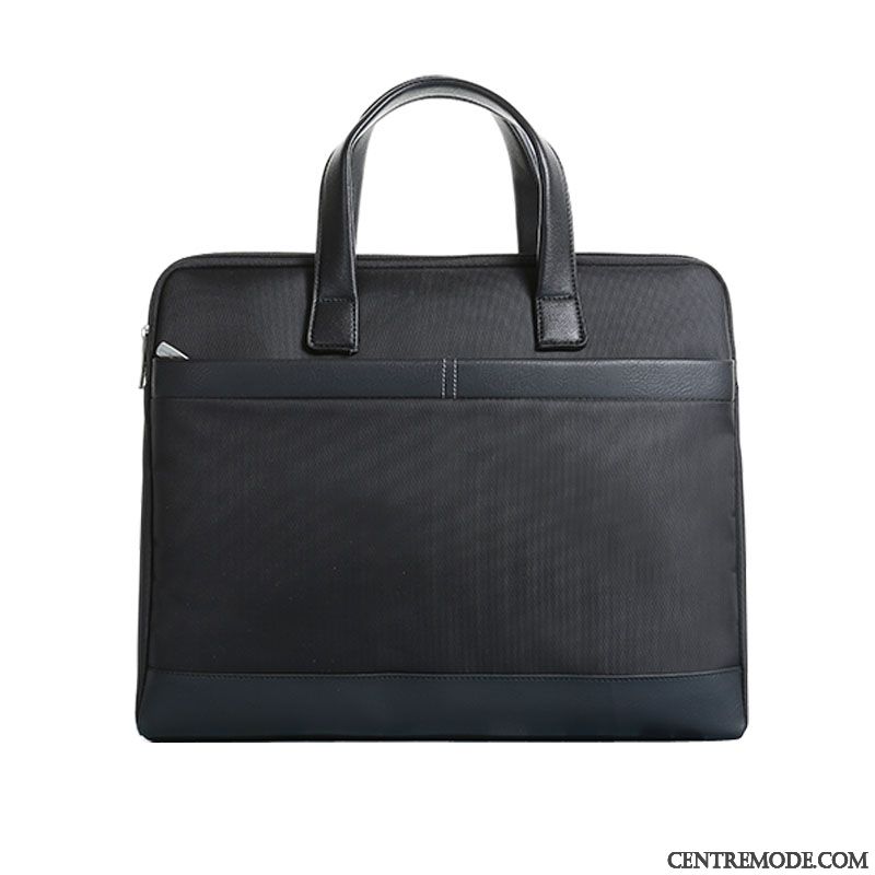 Sac À Main Homme Entreprise Mallette Sac D'ordinateur Portable Grande Capacité Simple Toile Noir