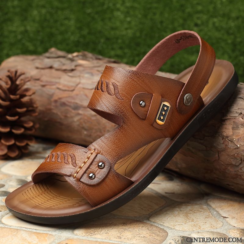 Sandales Bordeaux Homme Sarcelle Bleu, Sandales Cuir Noir Homme