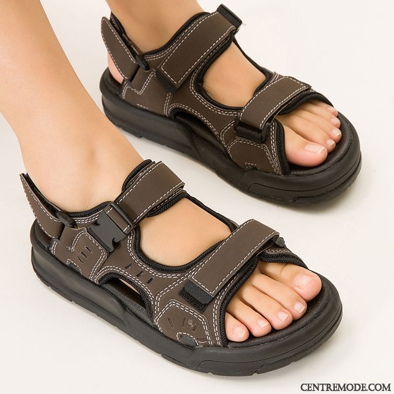 Sandales En Cuir Femme Seashell Darkviolet, Sandales Cuir Femme Soldes