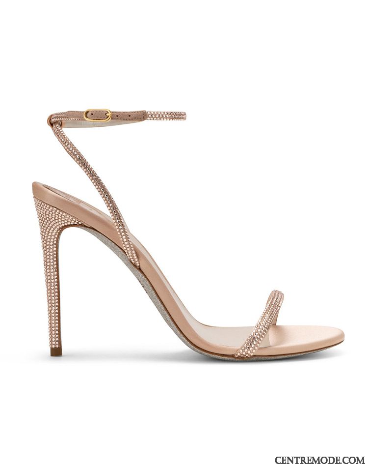 Sandales Femme Tempérament Ouverture Du Pied Sexy Escarpins Imitation Strass Été Noir