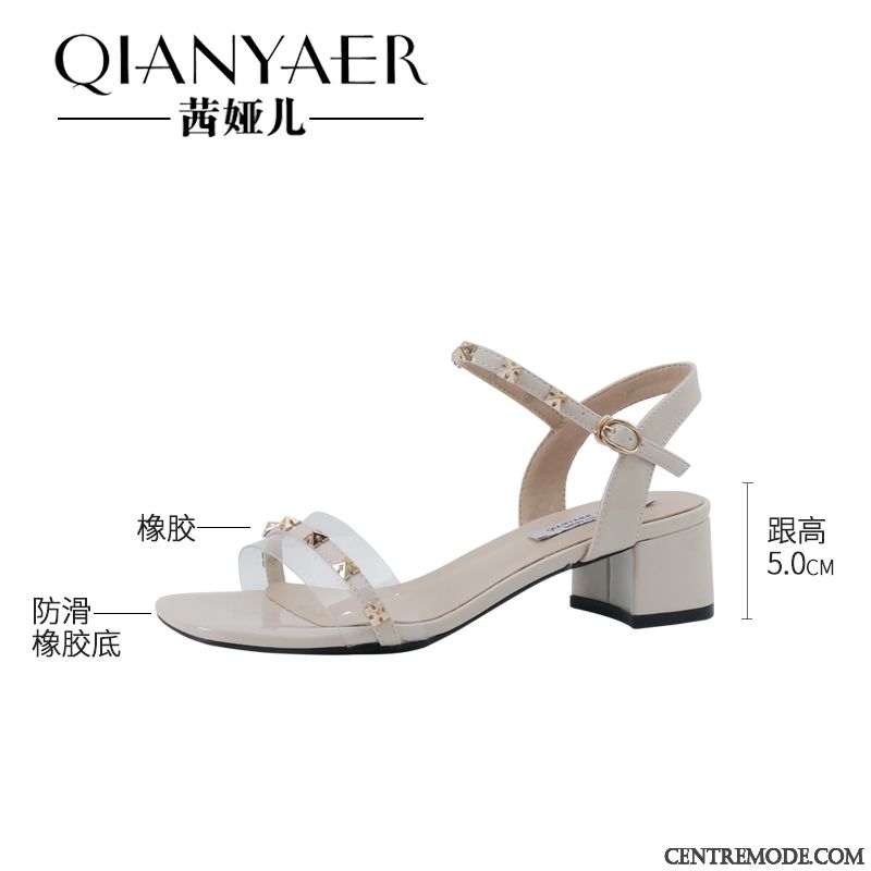 Sandales Femme Épais Mode Étudiant Mesh Été Tendance Rouge Rose