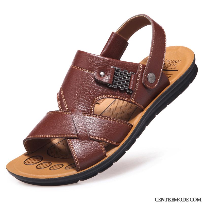 Sandales Gris Homme, Sandales Homme Cuir Pas Cher Bordeaux Lavande