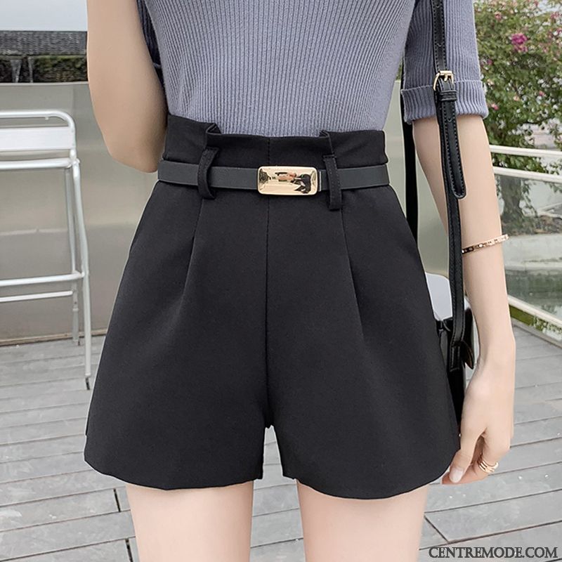 Shorts Femme Costume Décontractée L'automne Mode Printemps Haute Cintrée Noir