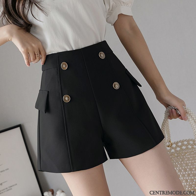 Shorts Femme Décontractée Printemps A Lettre Haute Cintrée Court Mode Brun