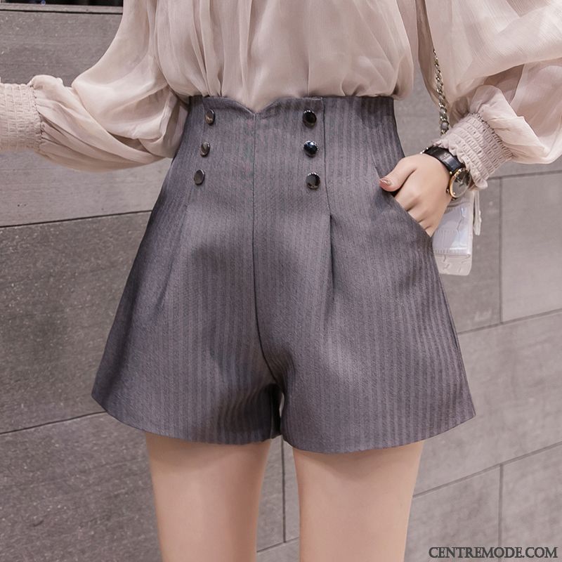 Shorts Femme Haute Cintrée Été Printemps A Lettre Pantalon Baggy