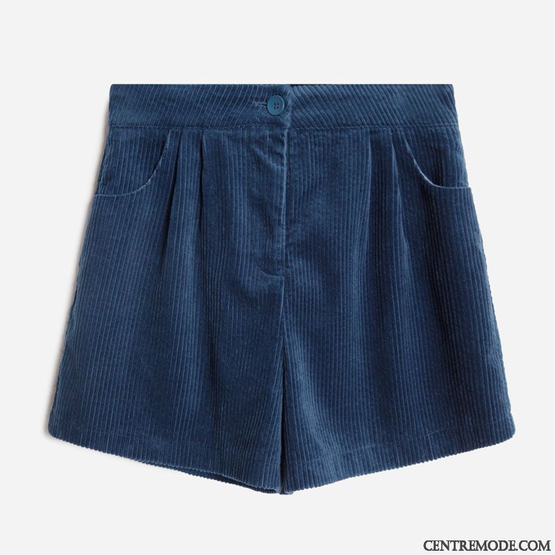 Shorts Femme Kaki Mince Haute Cintrée Baggy Printemps Rétro
