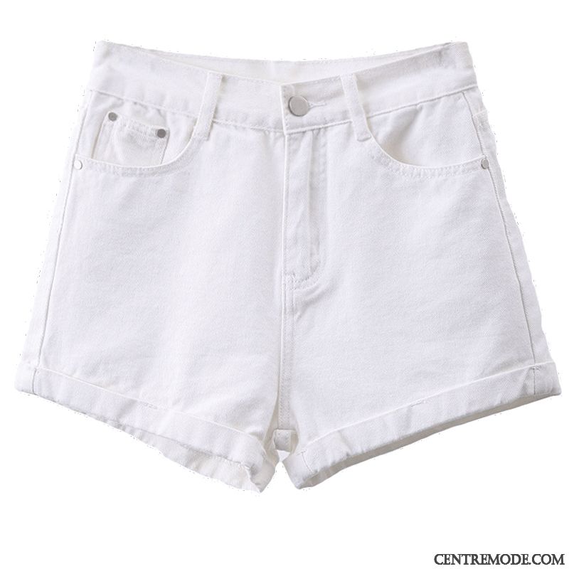 Shorts Femme Mince Décontractée Haute Cintrée Ourlet A Lettre Été