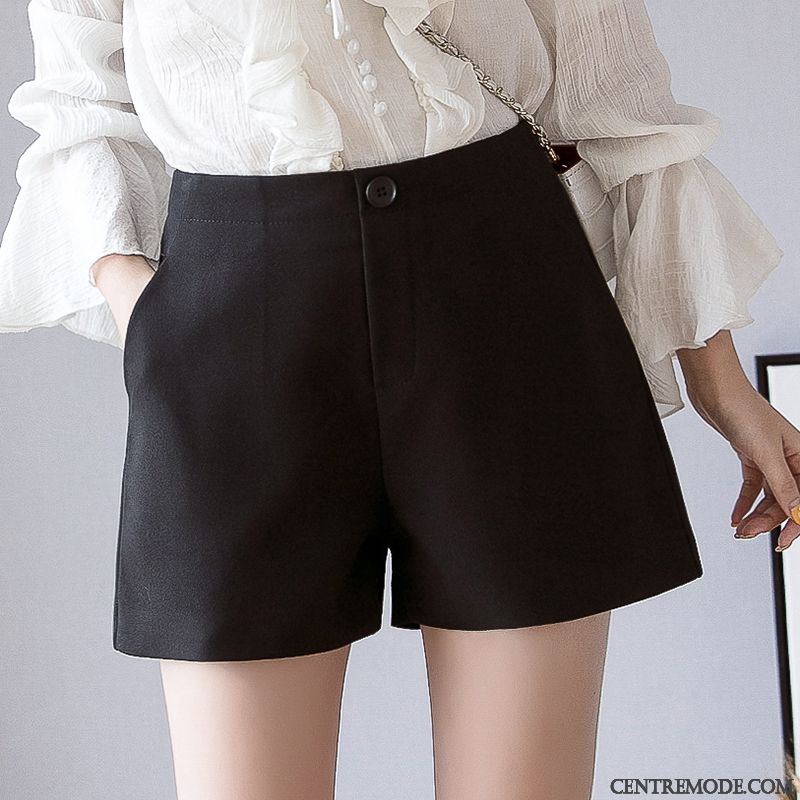 Shorts Femme Outwear Dame Pantalon Haute Cintrée Mince Printemps Gris Foncé
