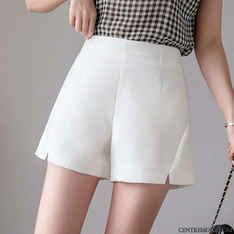 Shorts Femme Pantalon Baggy Printemps Été Haute Cintrée A Lettre Bleu