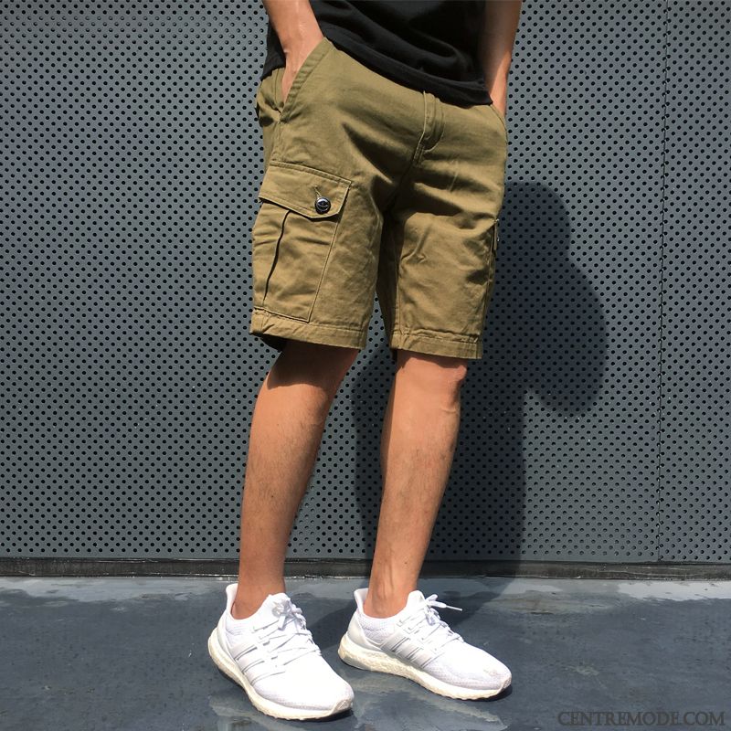 Shorts Homme Baggy Marque De Tendance Été Légère Cinquième Pantalon Cargo Noir
