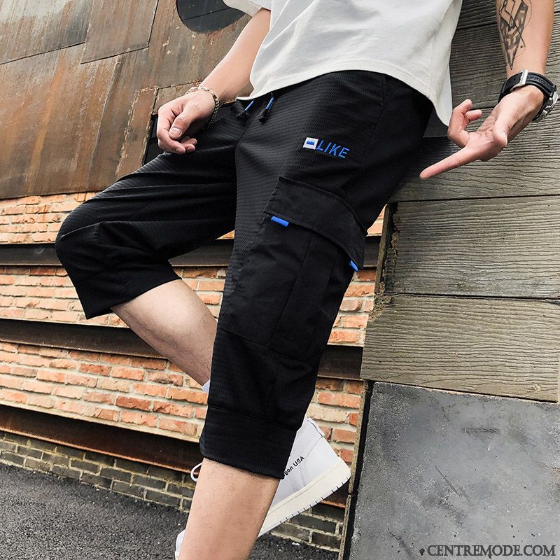 Shorts Homme Baggy Plage Tendance Sport Décontractée Cargo Noir