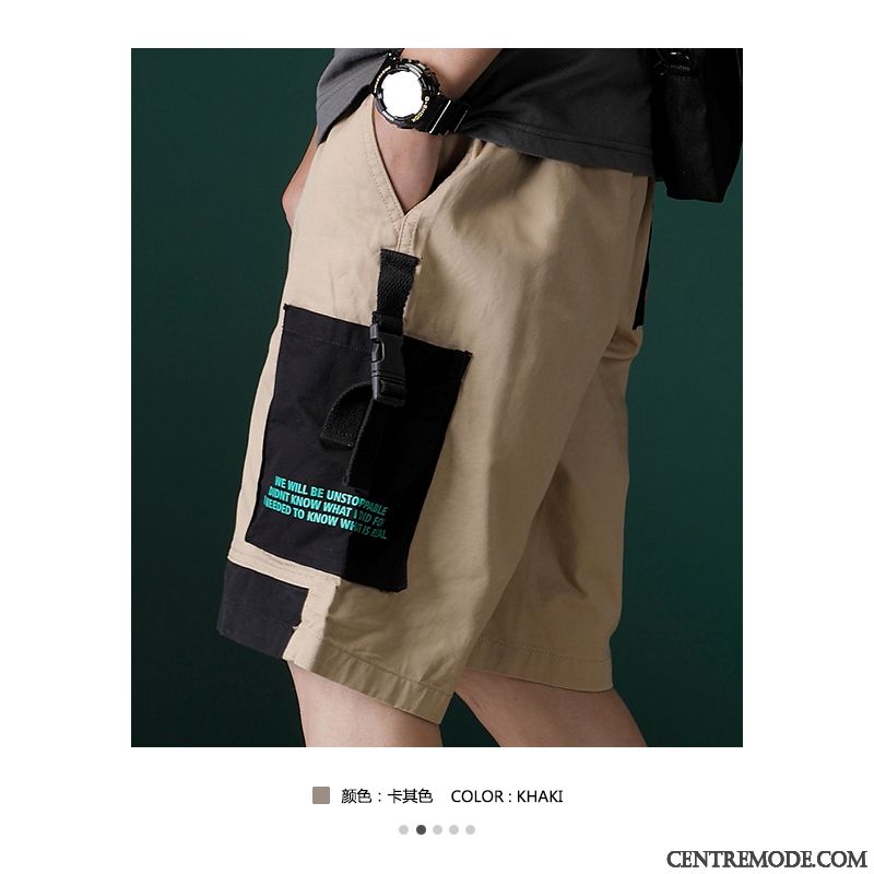 Shorts Homme Beau Beaucoup Cinquième Pantalon Été Marque De Tendance Pantalons Couleurs Mixtes Bleu