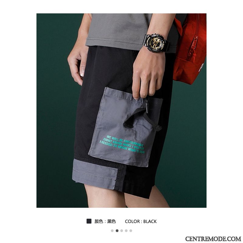 Shorts Homme Beau Beaucoup Cinquième Pantalon Été Marque De Tendance Pantalons Couleurs Mixtes Bleu