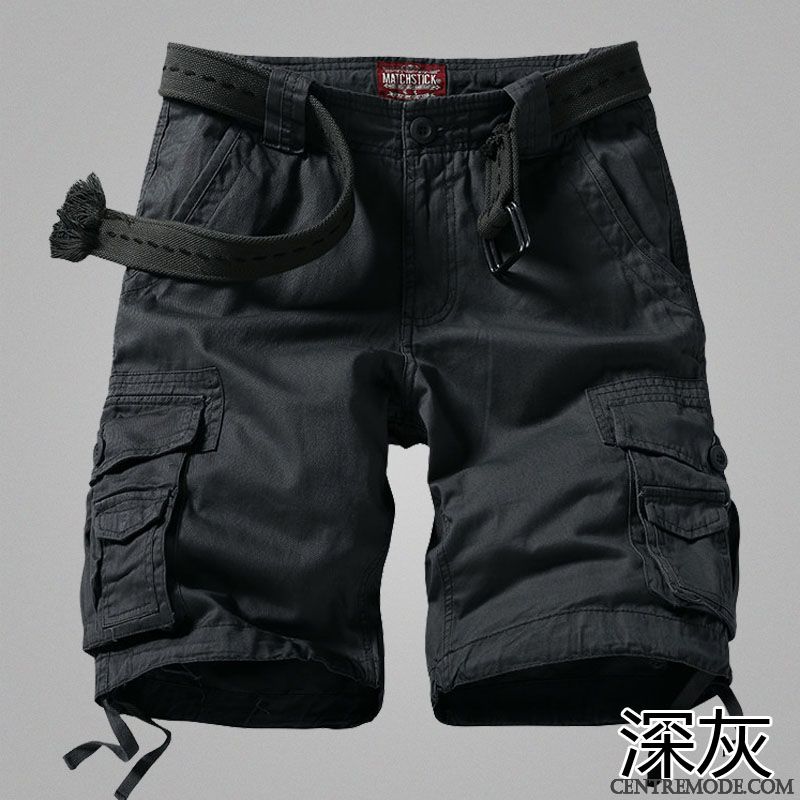 Shorts Homme Décontractée Cinquième Pantalon Kaki Sport Grande Taille Été