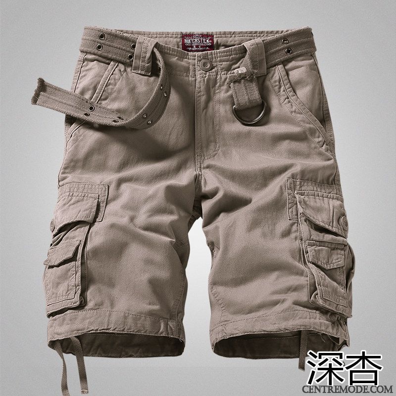 Shorts Homme Décontractée Cinquième Pantalon Kaki Sport Grande Taille Été